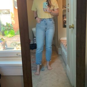 Light Wash Abercrombie Fringe Jeans